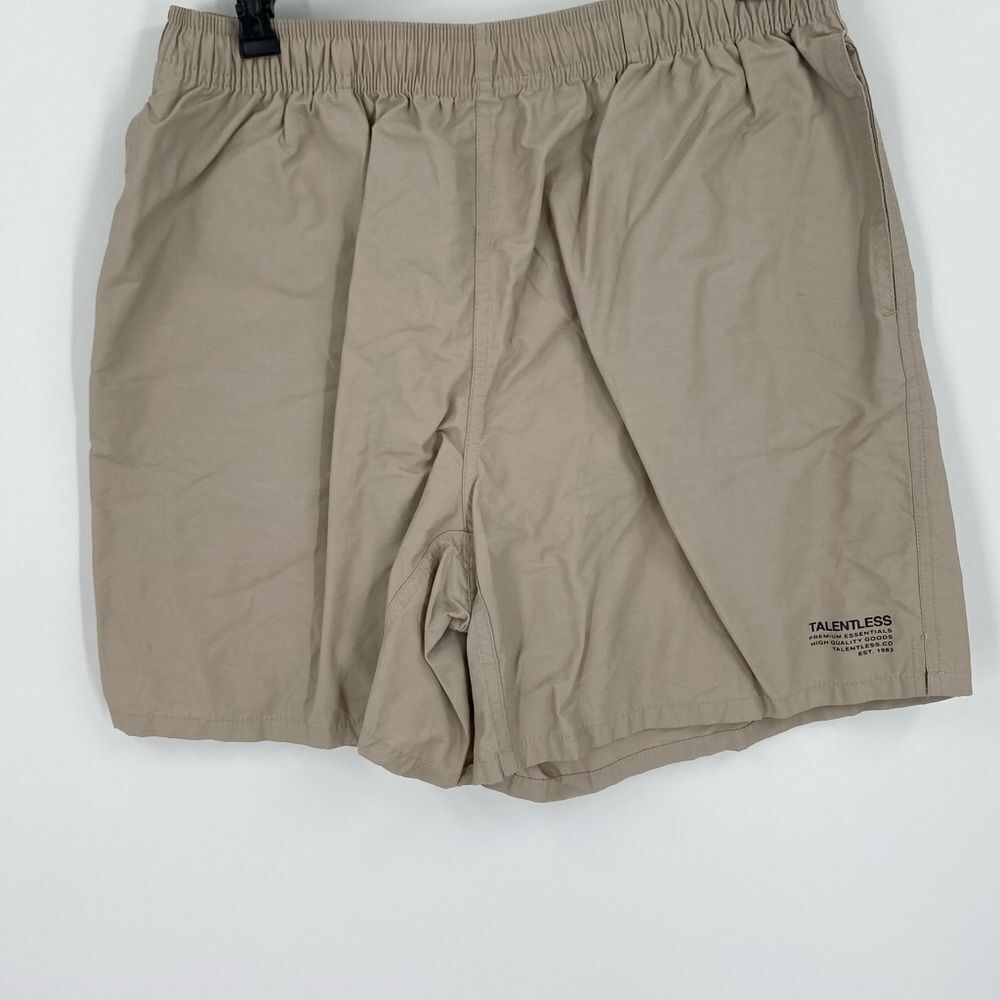 TALENTLESS Tan Athletic Shorts with Elastic Waistband size L
